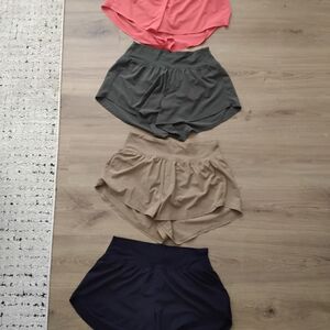DSG Women's Athletic Shorts in Coral, Olive, Tan, and Navy